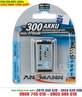 Pin sạc 9V Ansmann MaxE300 Mignon Akku Recharge Battery 1,2V chính hãng - loại viền màu đen 